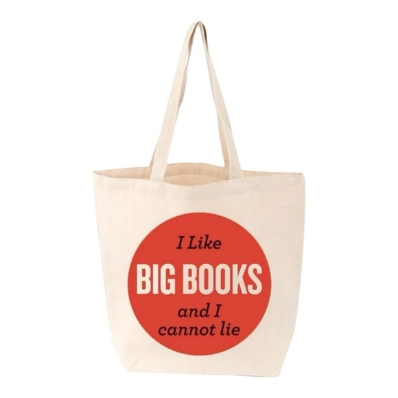 I Like Big Books And I Cannot Lie Tote Bag by Gibbs Smith Made in USA - Picture 1 of 8